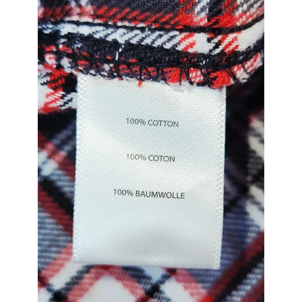 Ranch Tough Gray/Red‎ Plaid Button Down Flannel Shirt Pocket XL Tall Outdoor